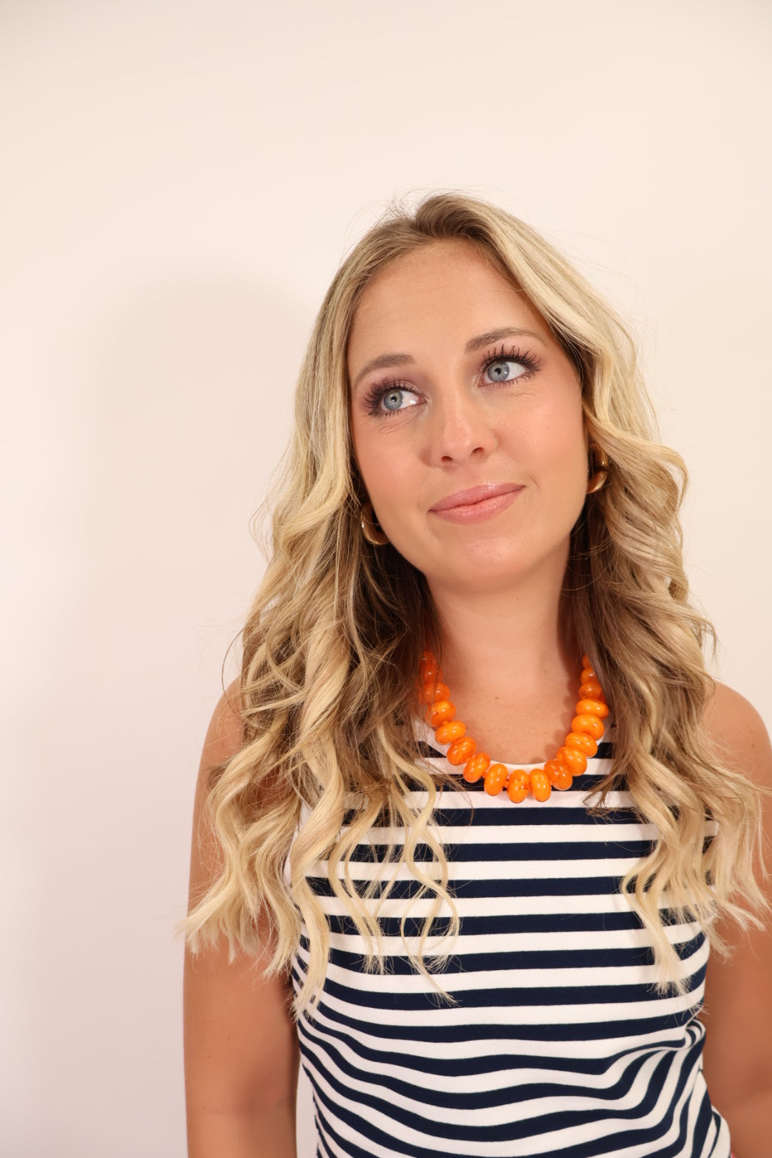 Orange Chunky Bead Statement Necklace