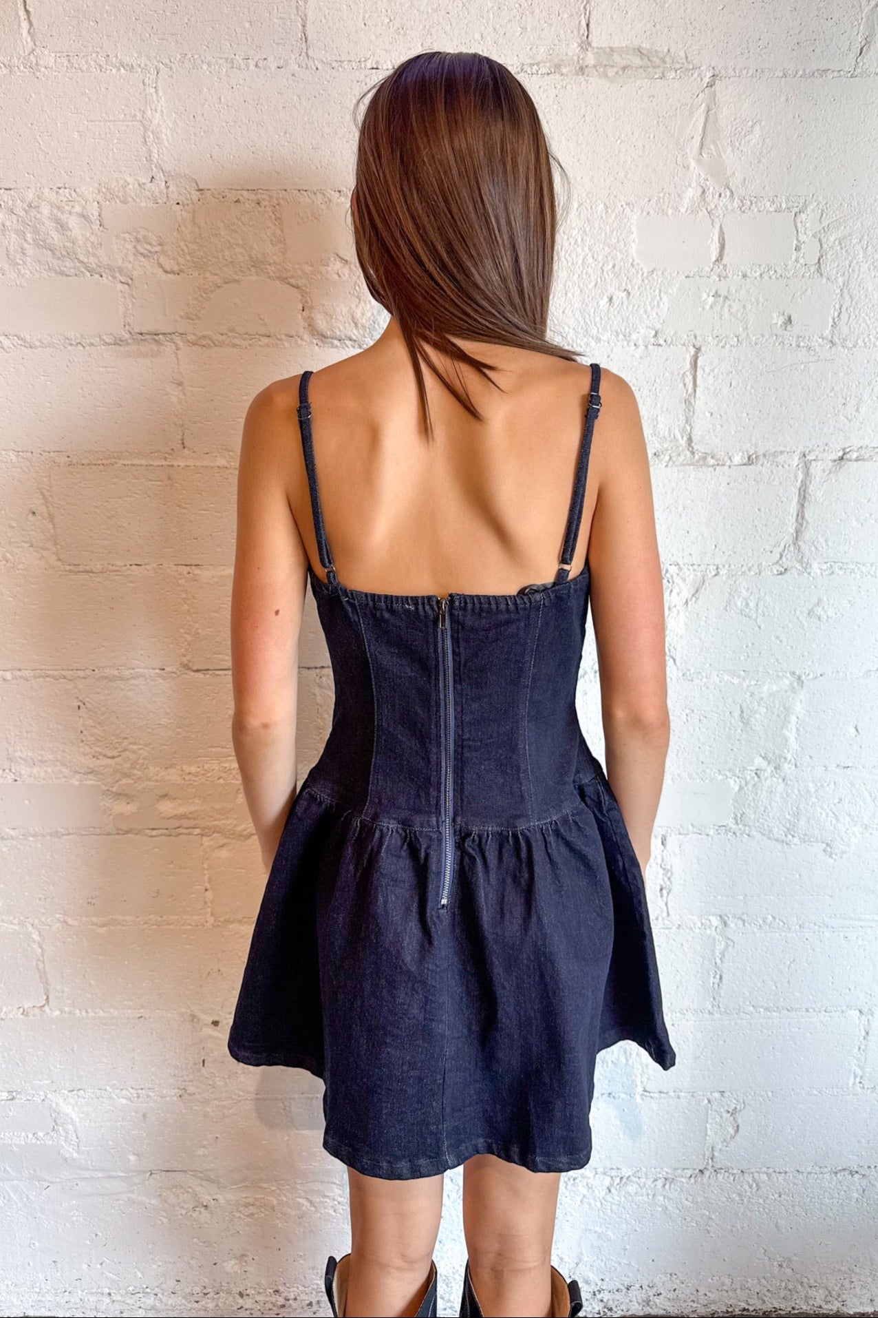 Blue Tide Scallop Denim Dress