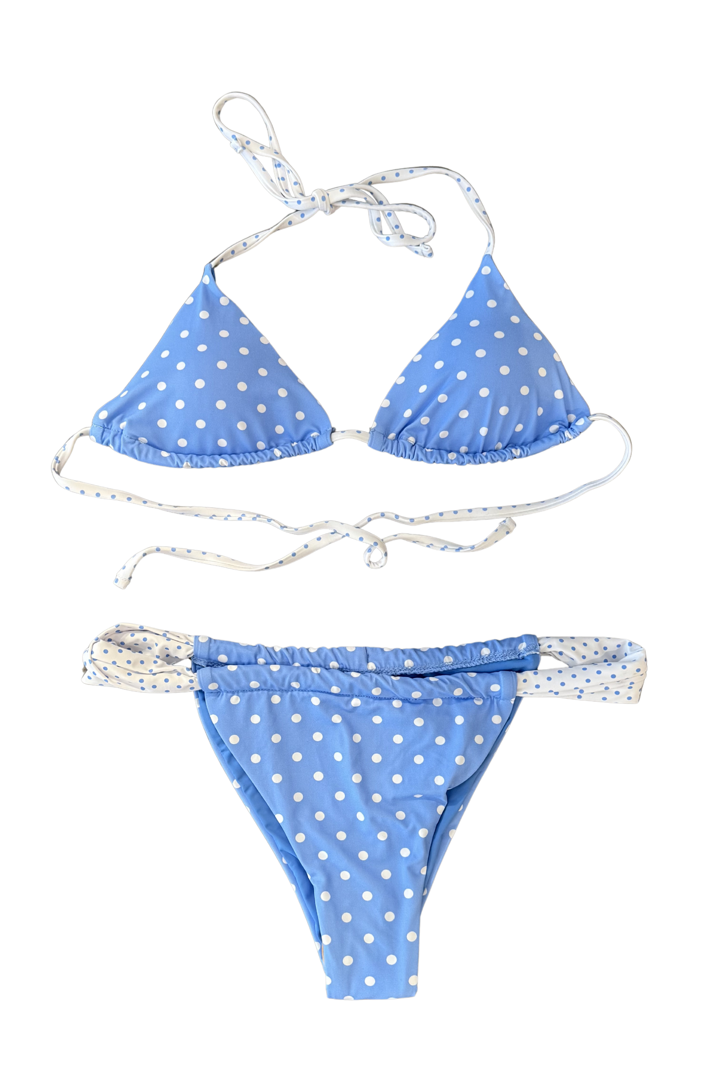 Blue Polka Dot Swimsuit Top