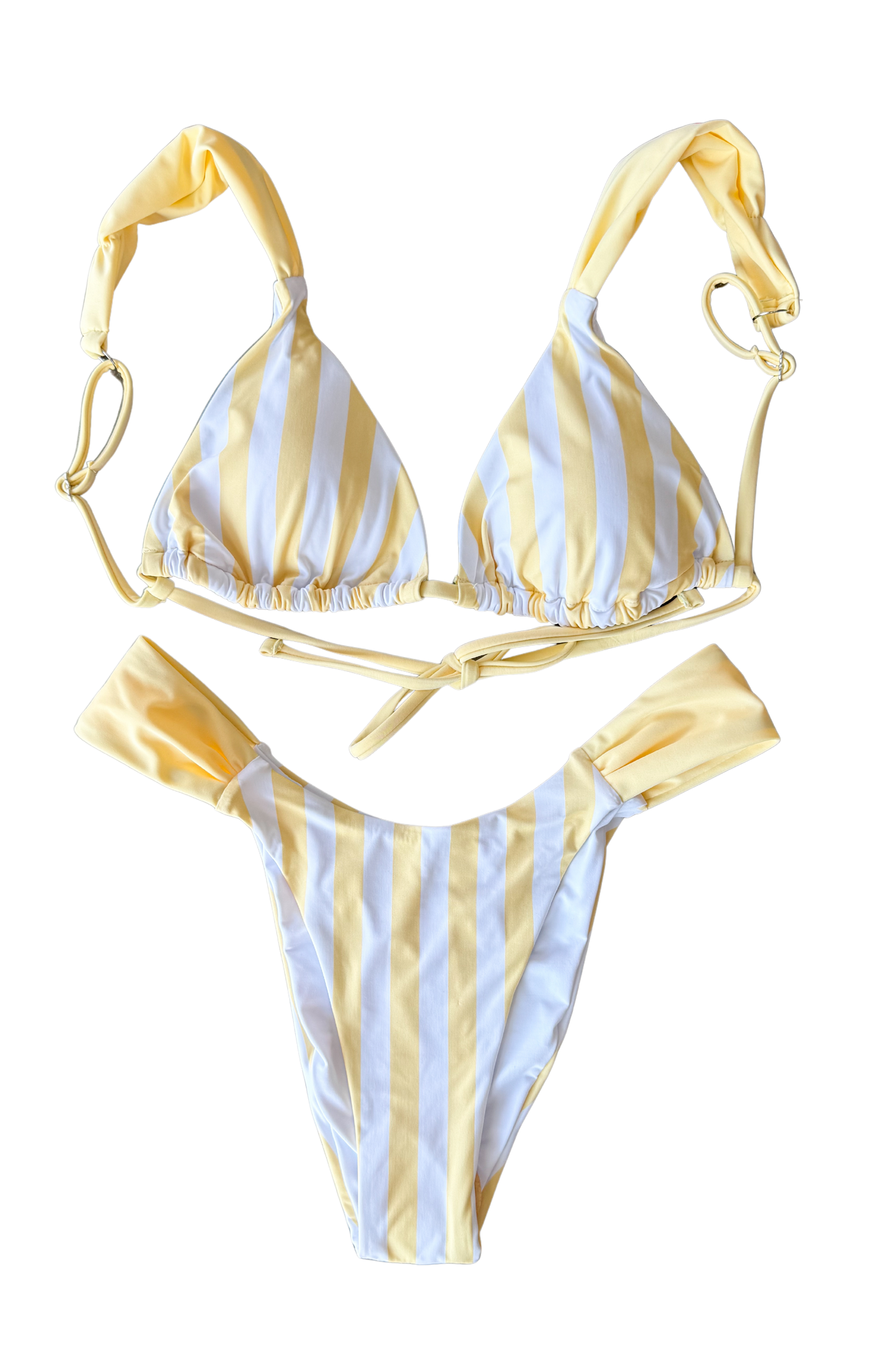 Cabana Yellow Stripe Bikini Top