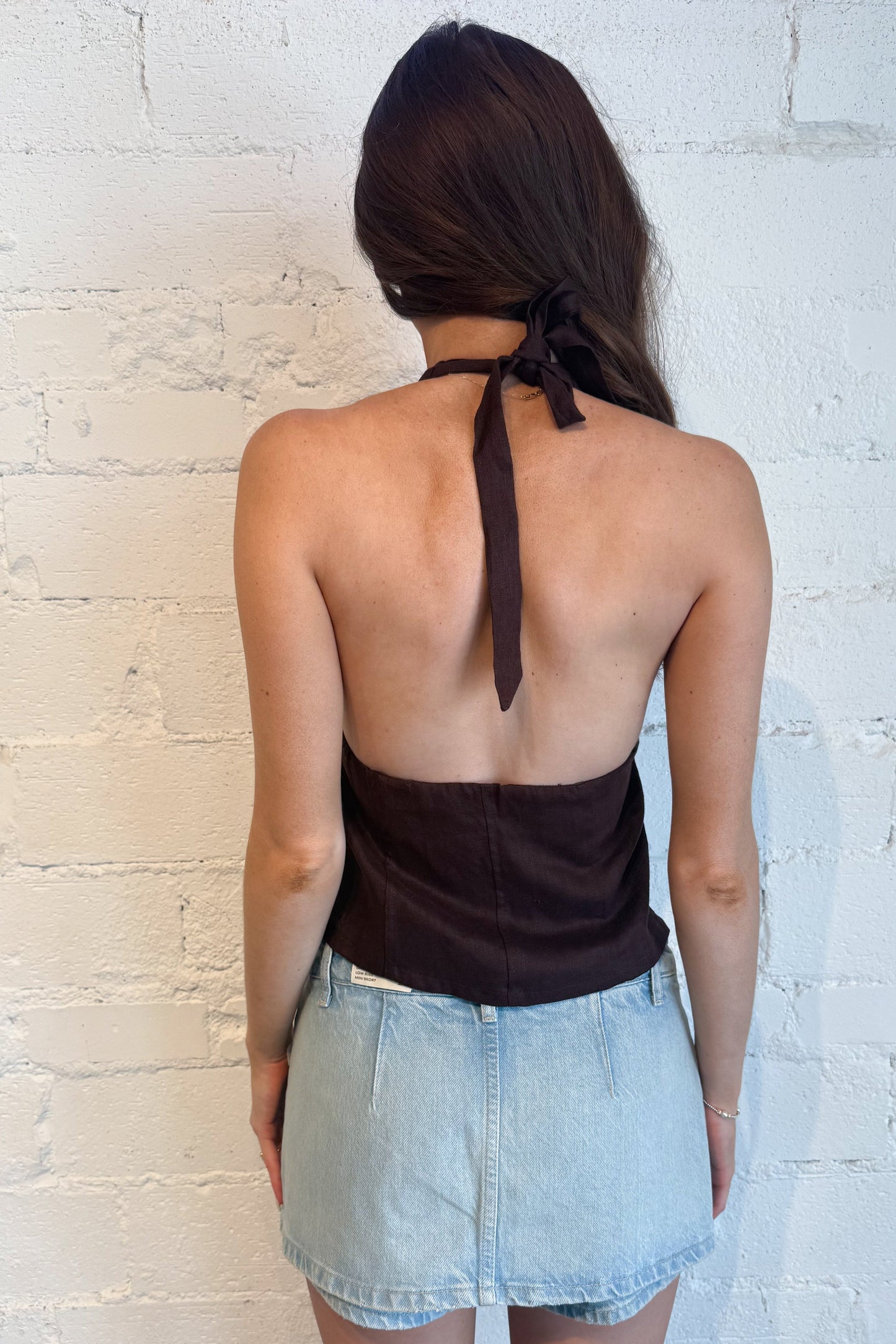 Charlie Halter Linen Top