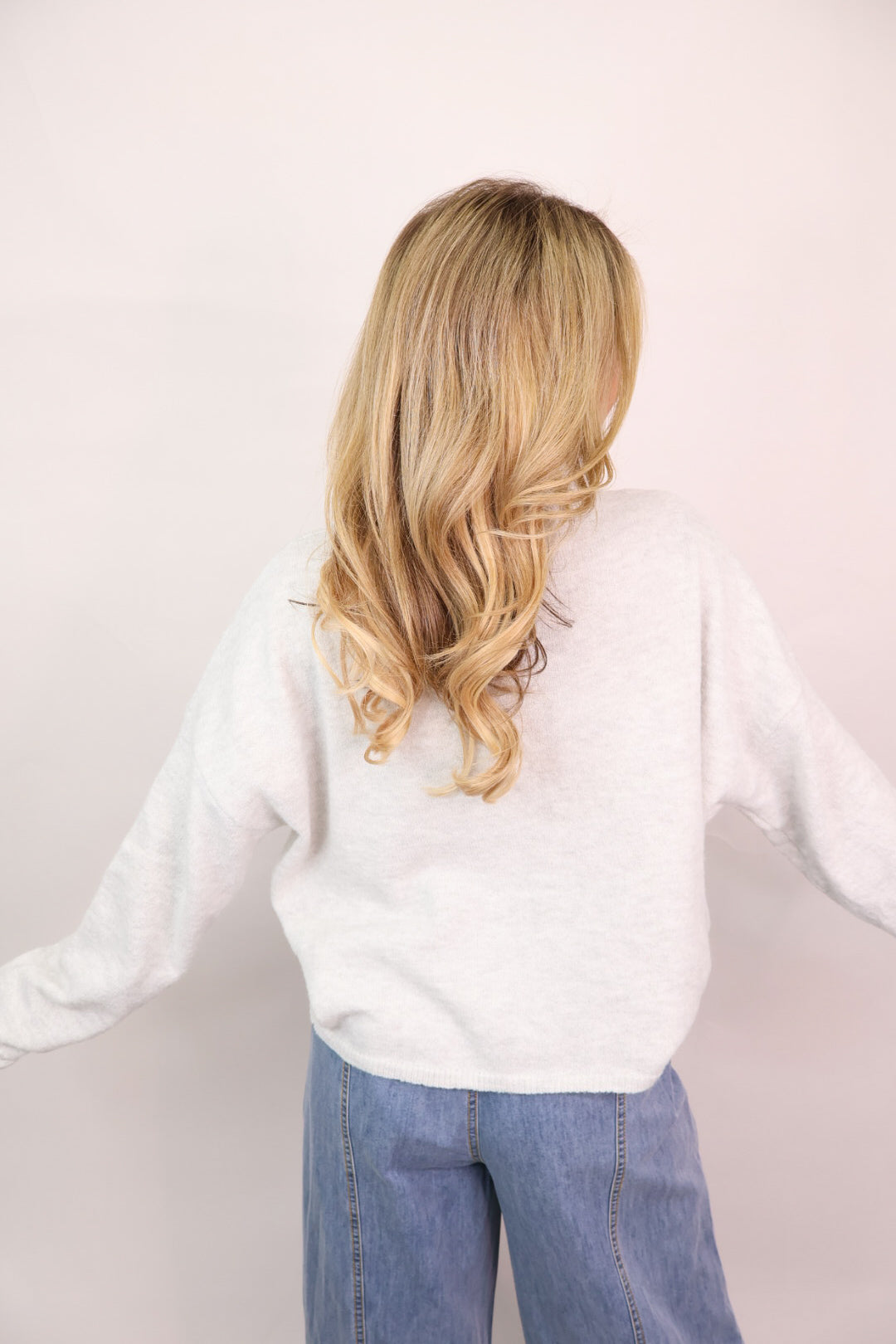 Everyday Button-Front Cardigan - Light Gray