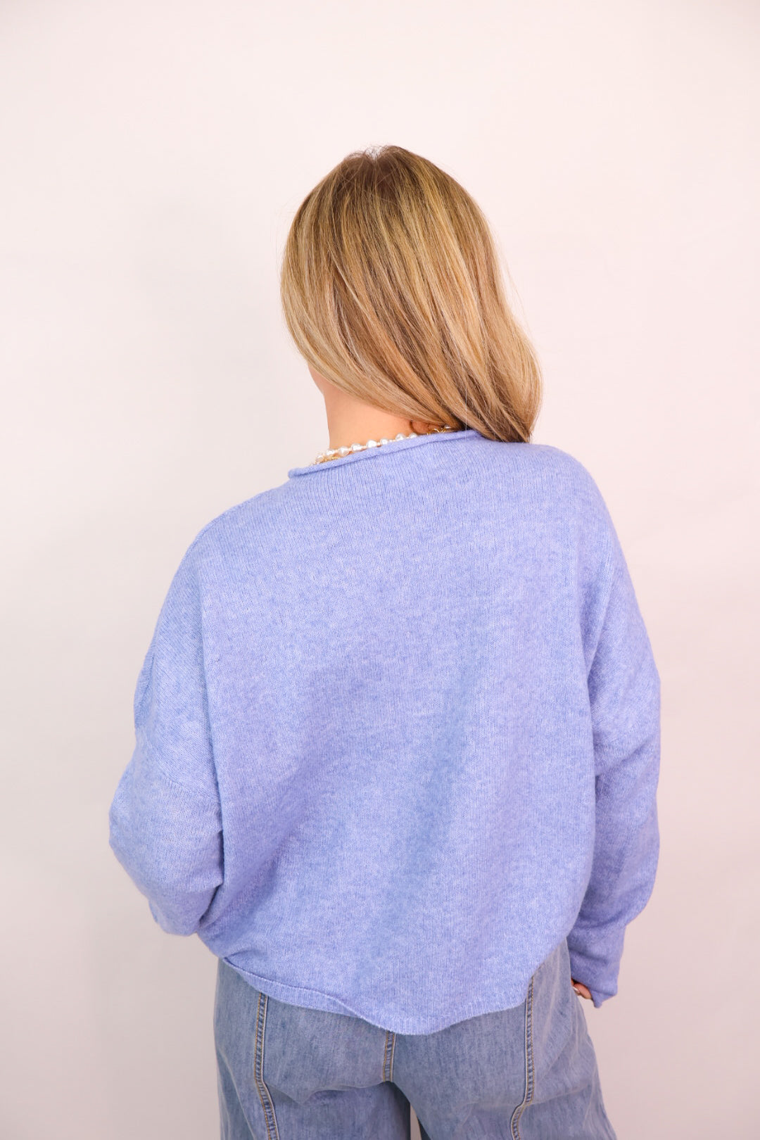 Everyday Button-Front Cardigan - Dusty Blue