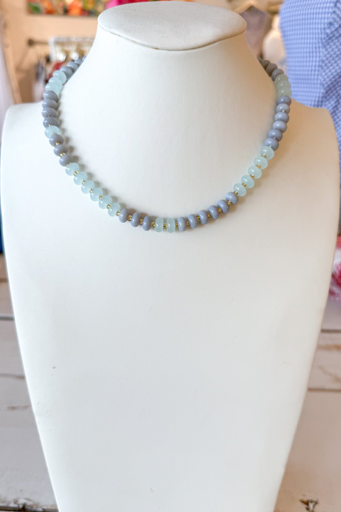 Feeling Blue Beaded Necklace