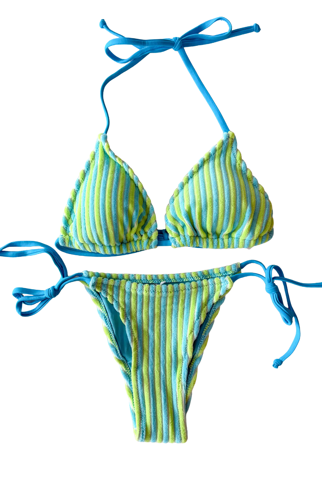 Green and Blue Stripe Swimsuit Bottoms