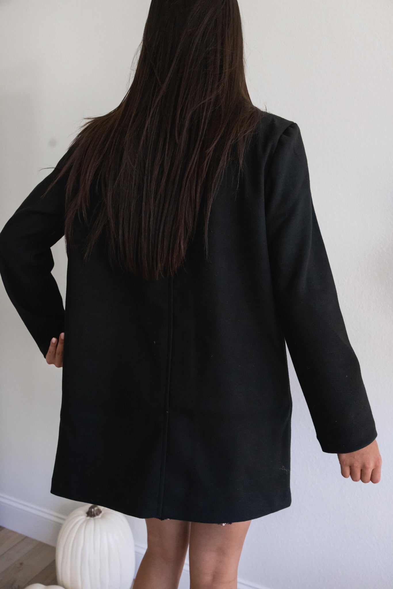 Keep Me Warm Lapel Trench Coat (Black)