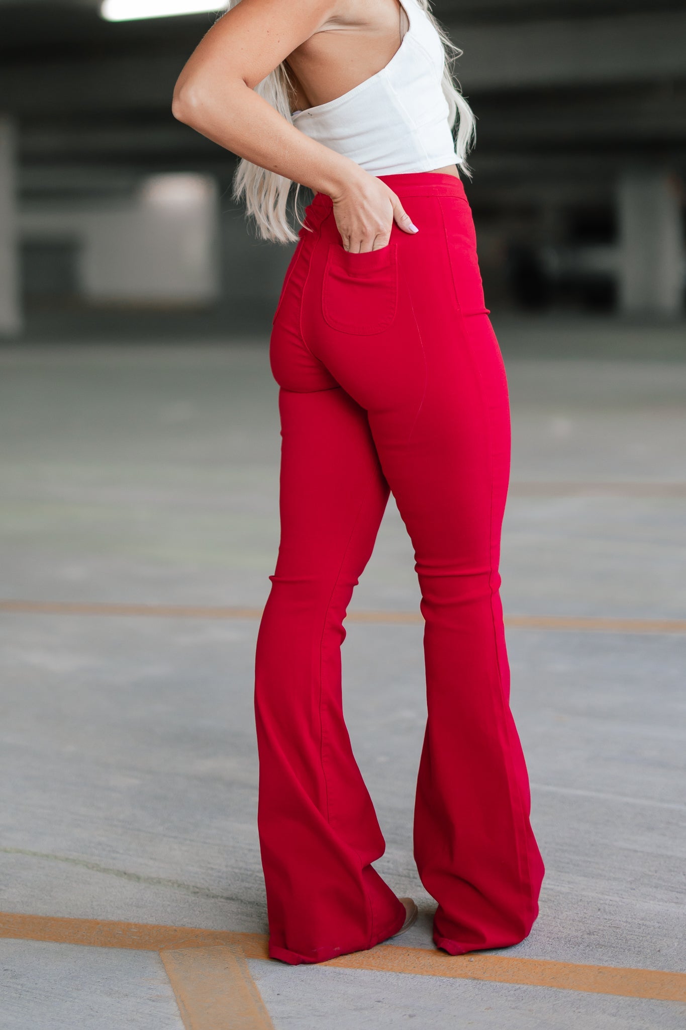 Knox Flare Jeans (Red)