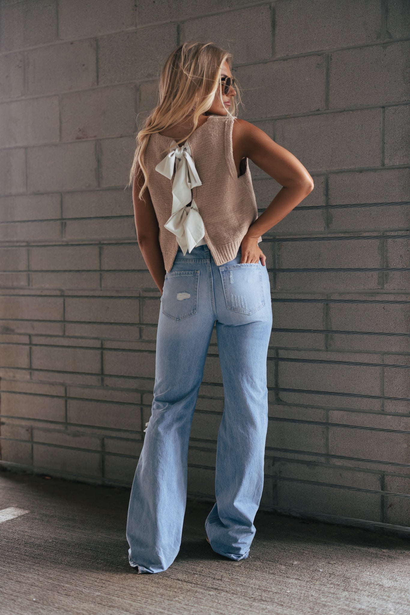 Pave The Way Tie Knit Top