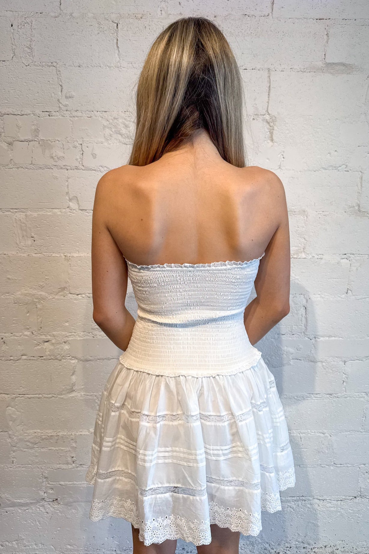 Lace Trim Tube Dress