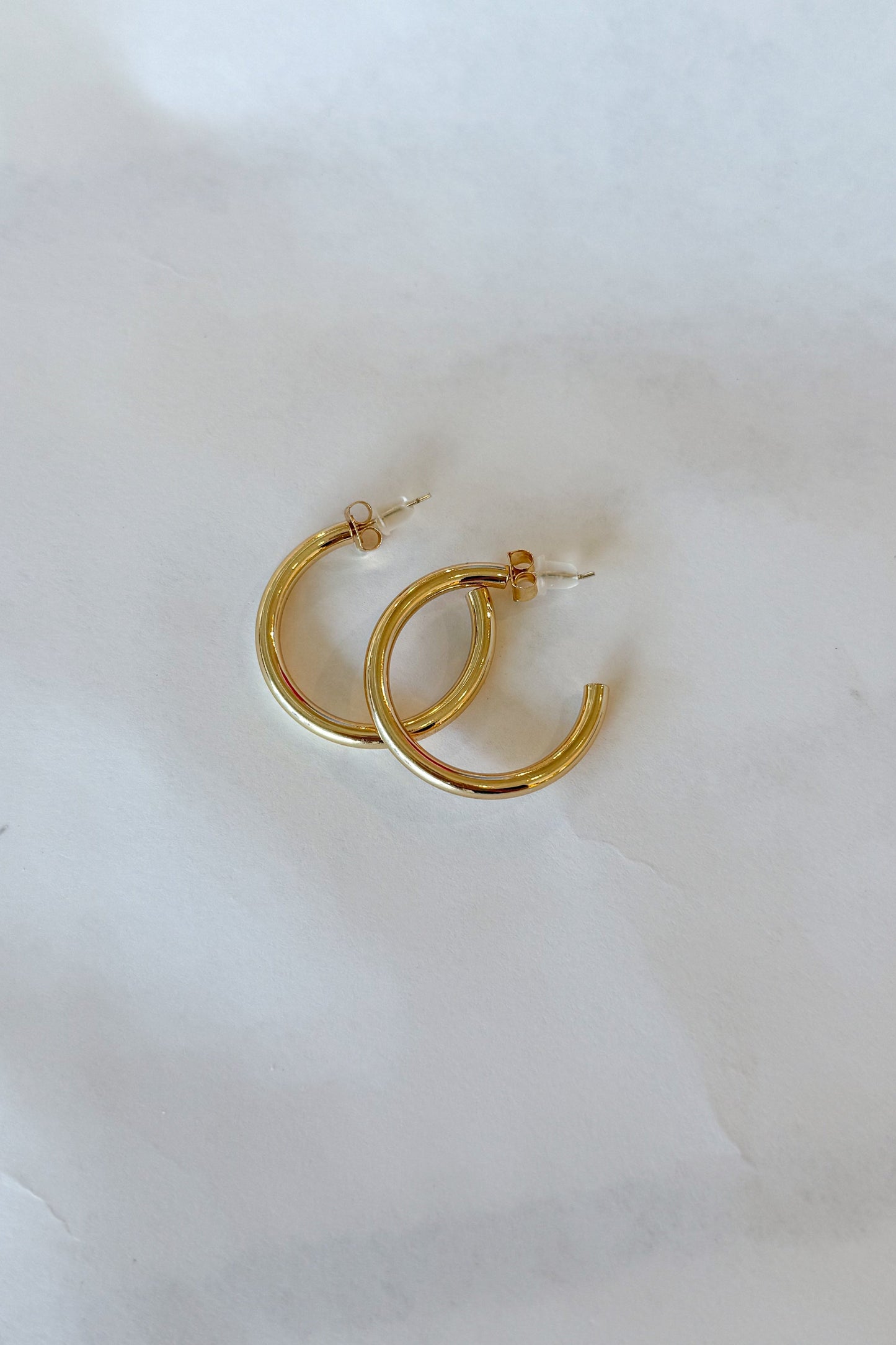 Large Thin Gold Hoop Earrings