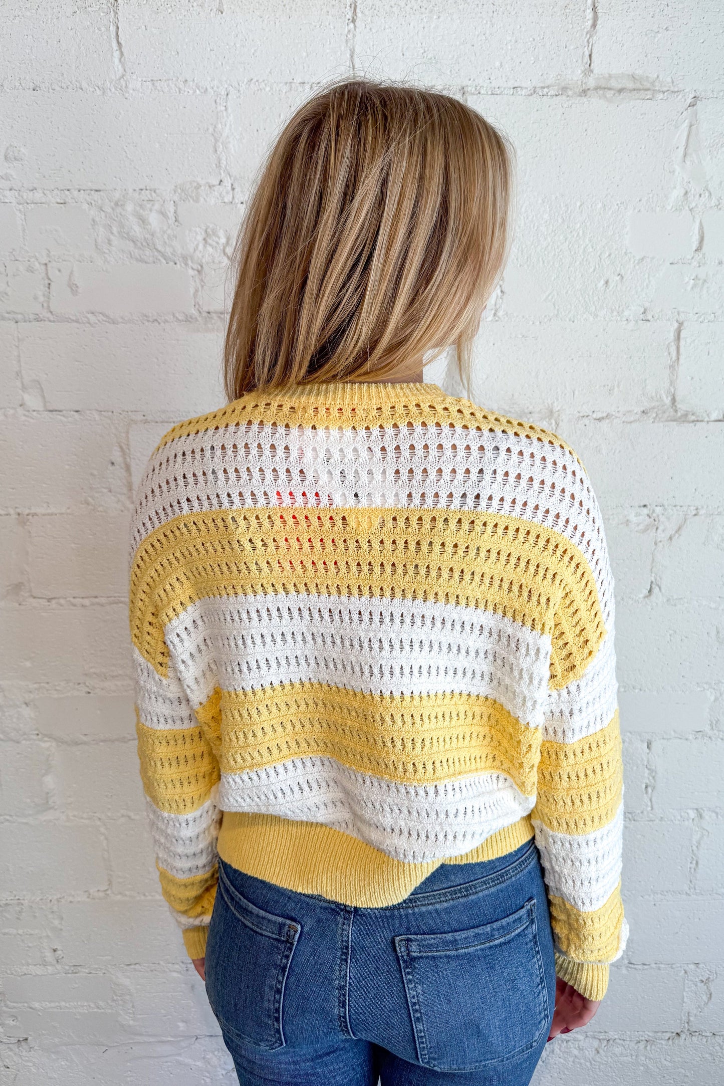 Sadie Mesh Stripe Knit Sweater