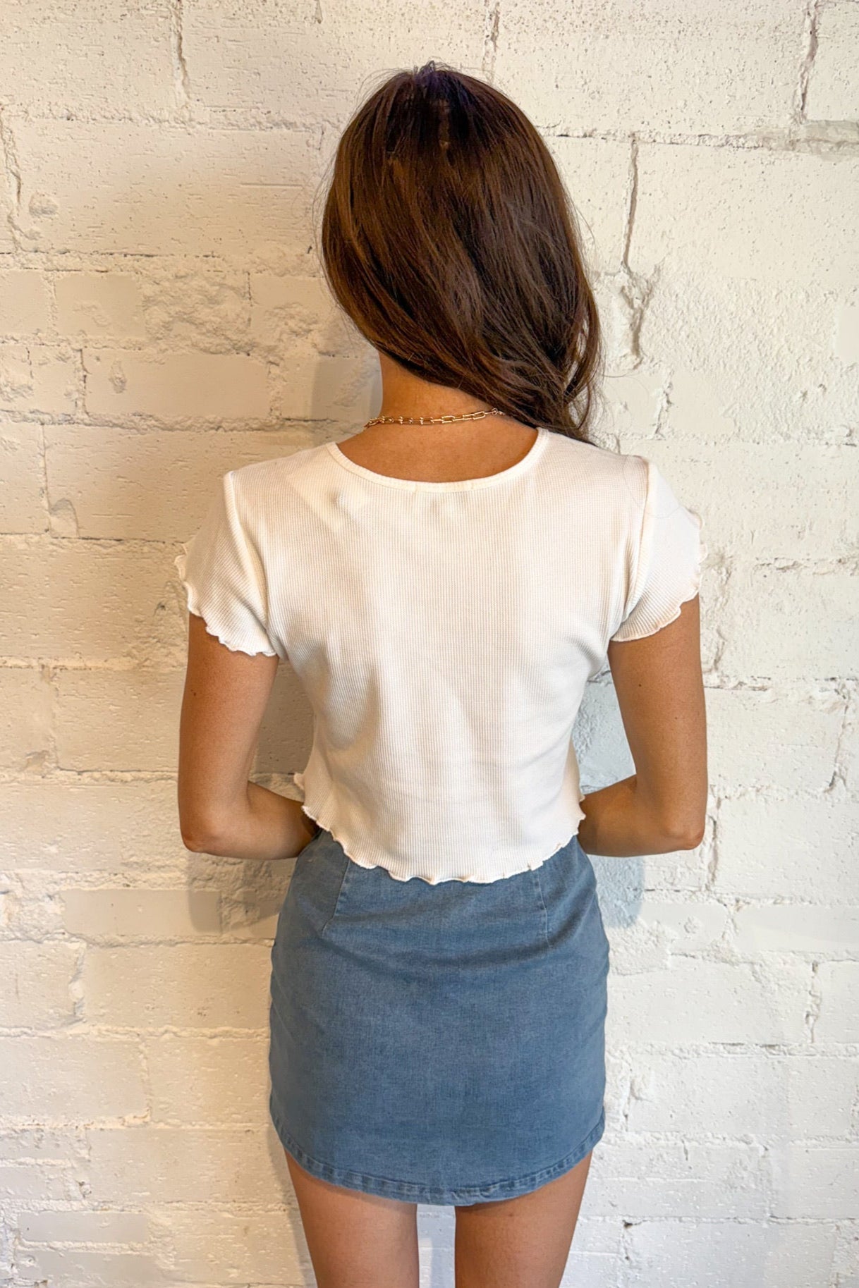 Mini Waffle Short Sleeve Top