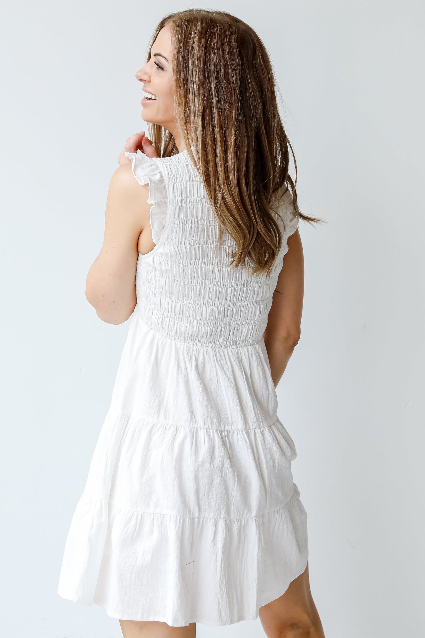 Country Club Smocked Tiered Mini Dress