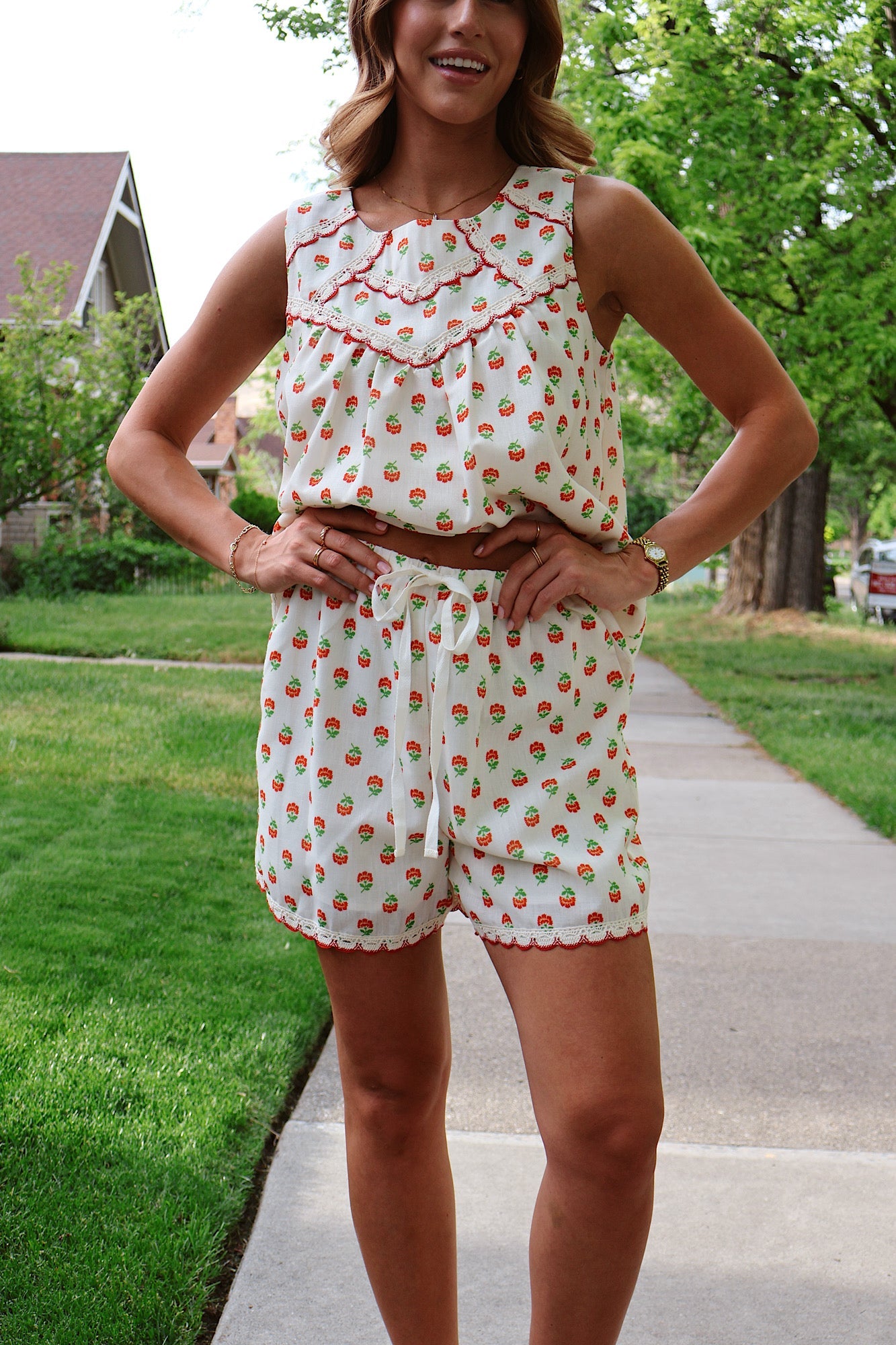 Flora Scalloped Shorts