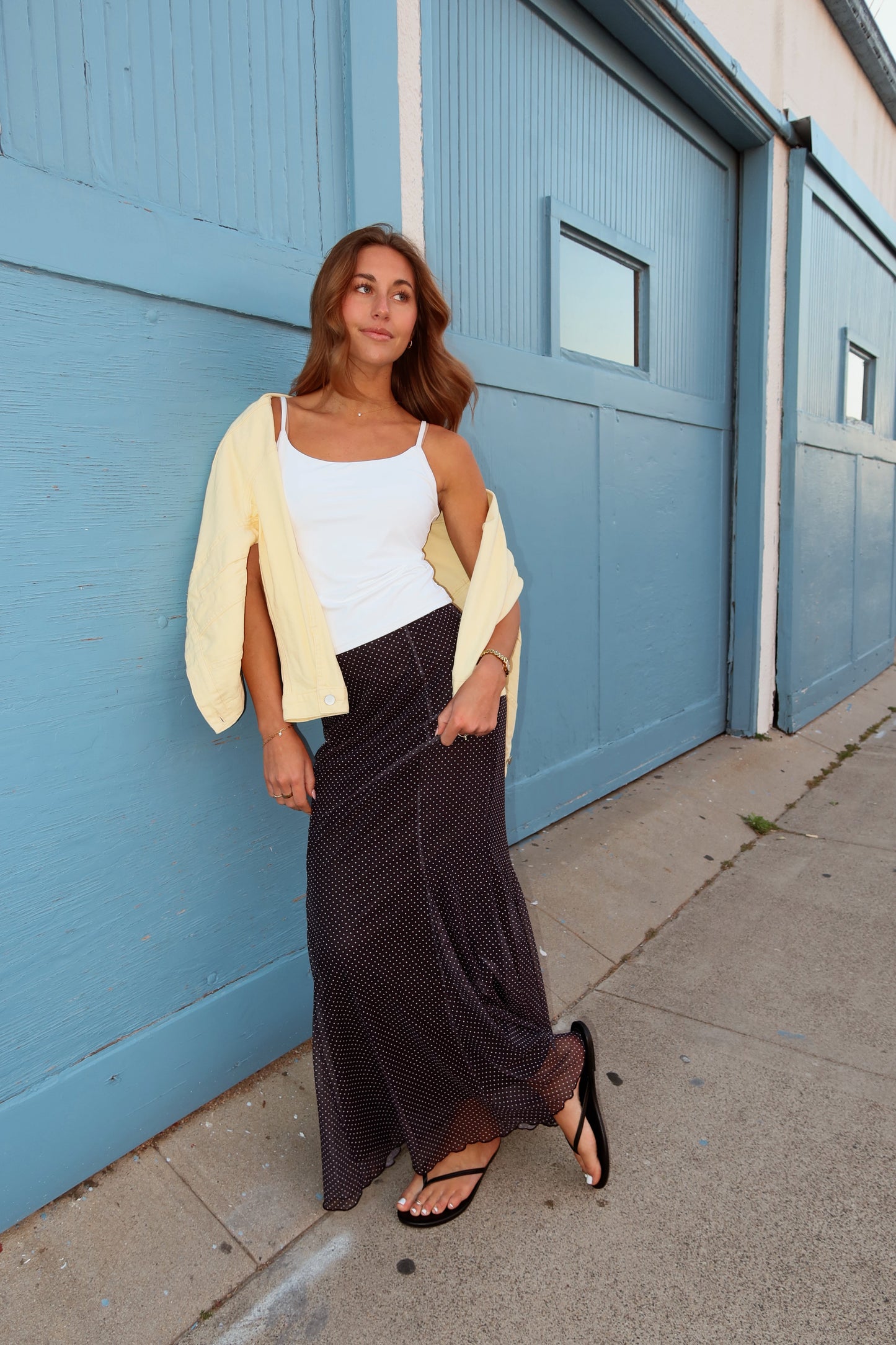 Love You Dot Maxi Skirt in Black