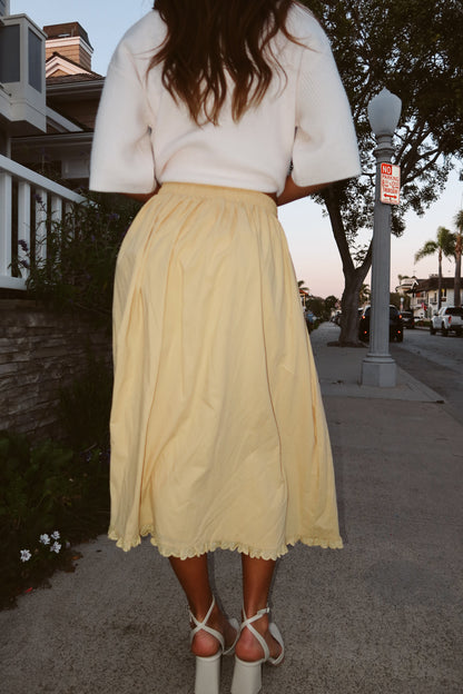 Hattie Cotton Apron Skirt in Honey