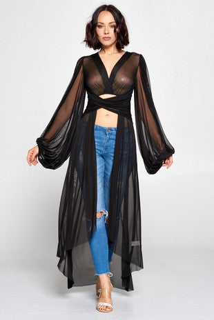 Elsa See Through Duster (Black)