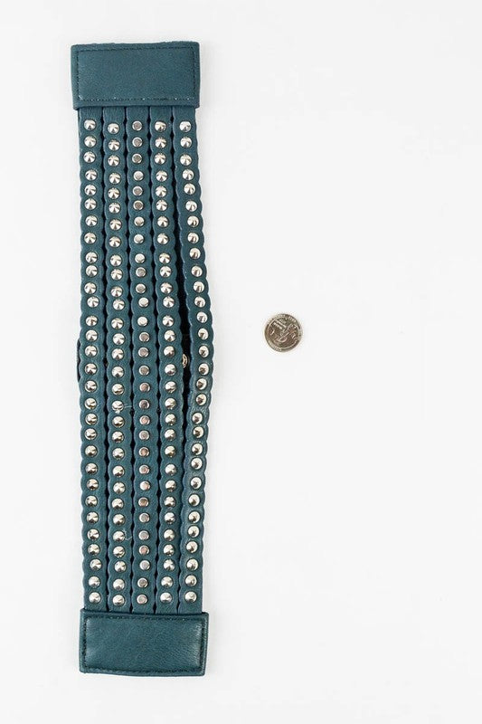 Axel Studded Row Belt (Teal) FINAL SALE