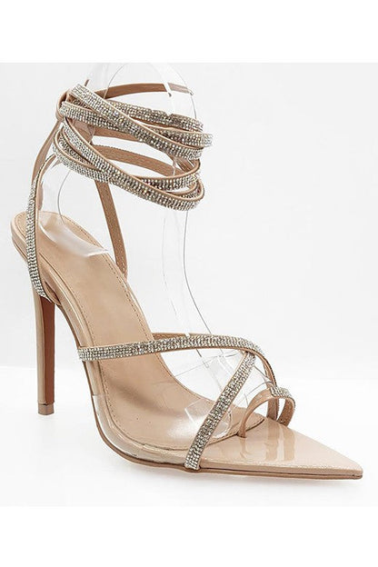 In The Nude Rhinestone Heels FINAL SALE