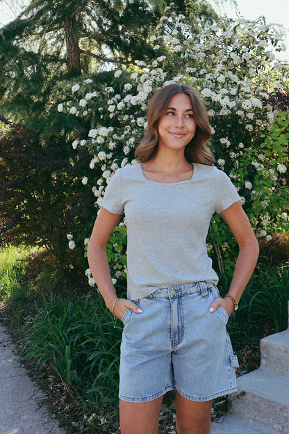 Sweetheart Ribbed Tee