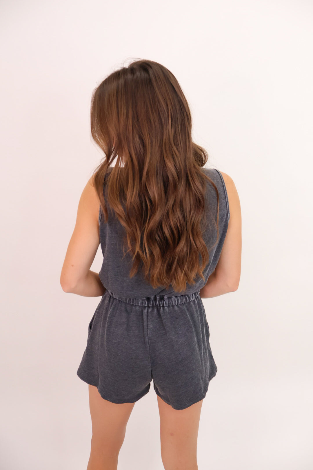 Charcoal Notch Neck Casual Romper