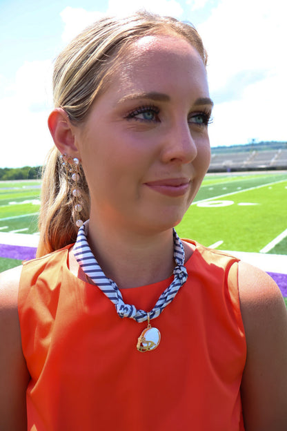 Football Helmet Charm Scarf Necklace