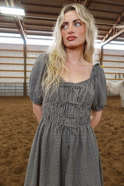 Blackberry Gingham Maxi