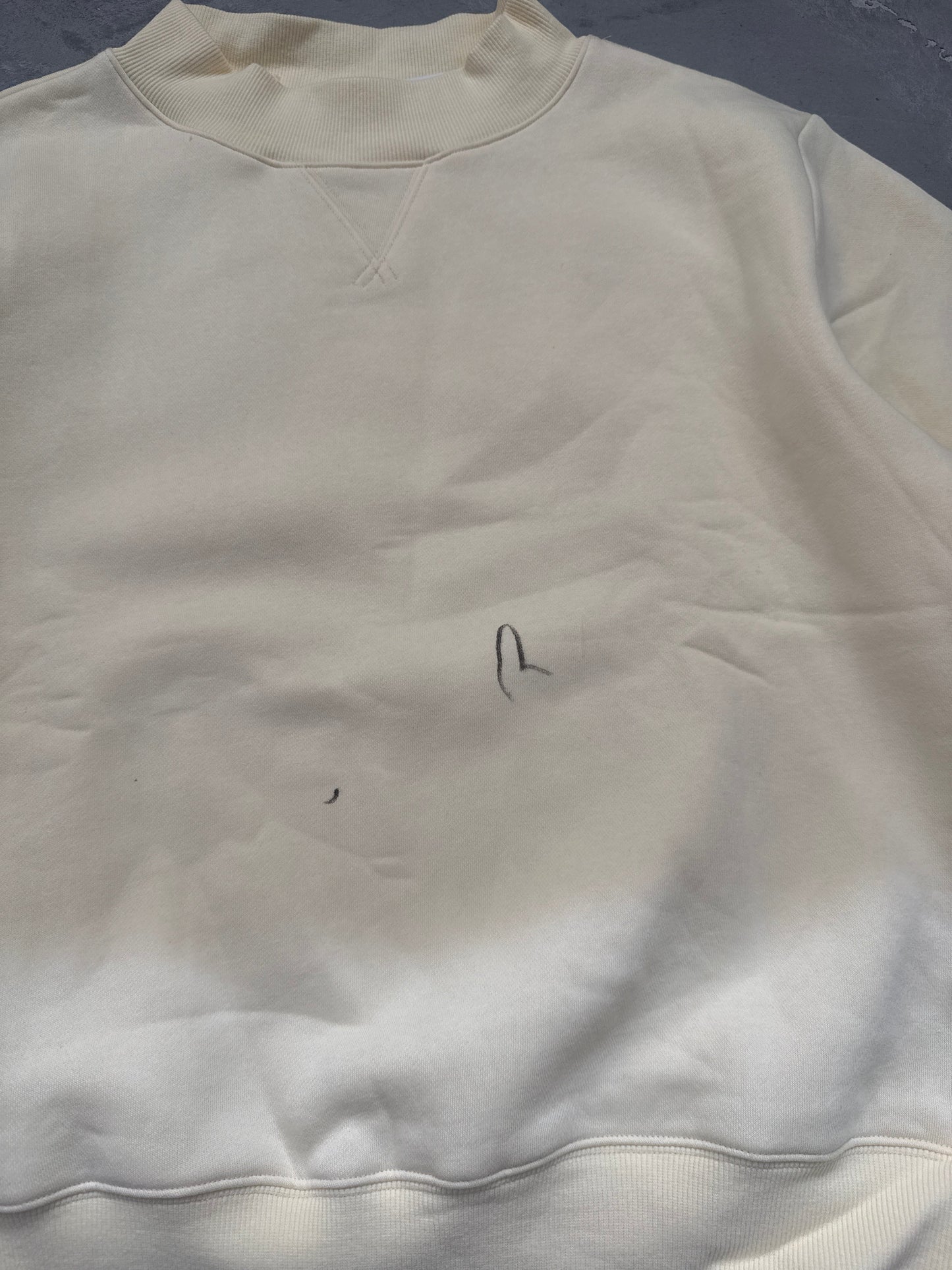 FINAL SALE - FLAWED Mock Neck Pullover in butter - Small
