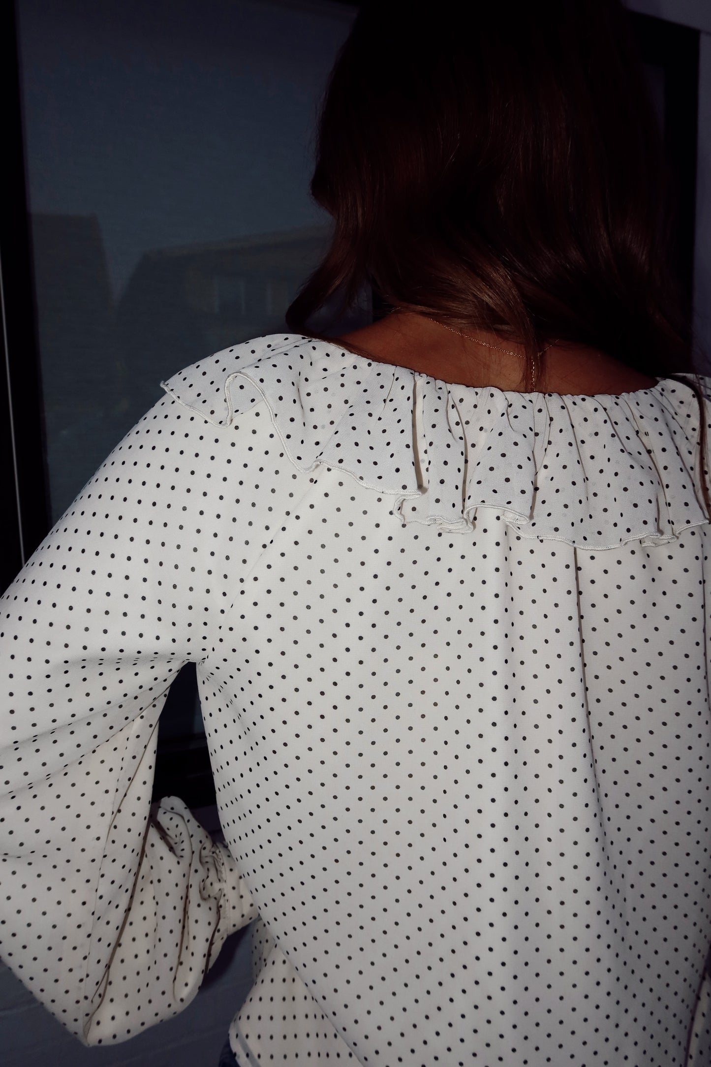 Cherie Polka Dot Ruffle Top