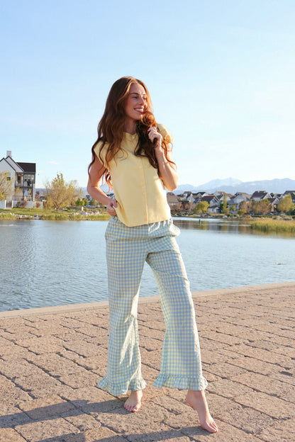 Saltwater Gingham Ruffle Pants