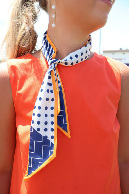 Gameday Neck Scarf - Navy Polka Dot
