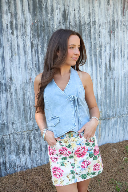 Denim Halter Top