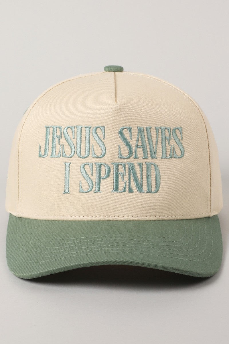 Jesus Saves I Spend Baseball Hat