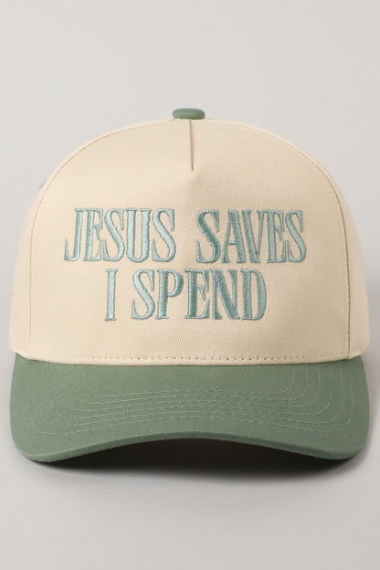 Jesus Saves I Spend Baseball Hat