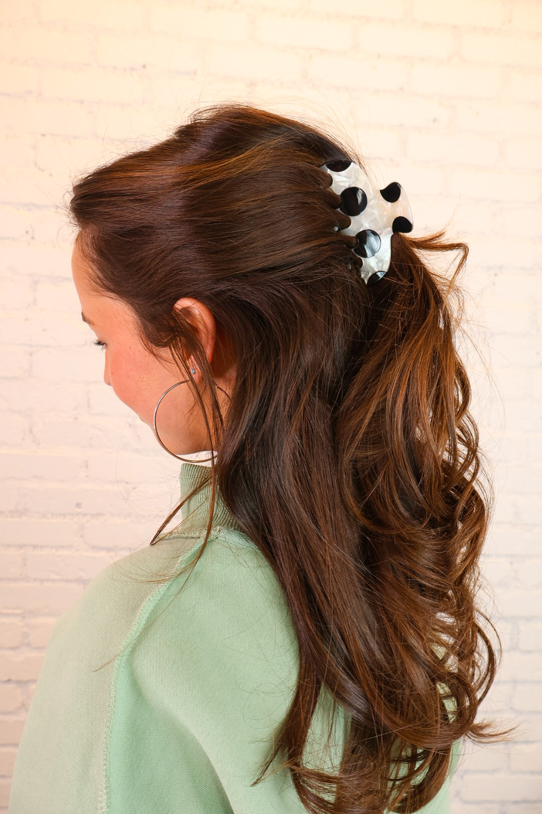 Black & White Polka Dot Hair Clip