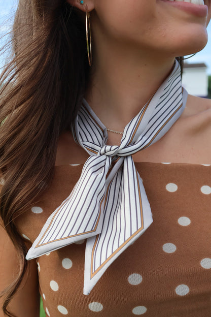 Gameday Neck Scarf - Tan Stripe