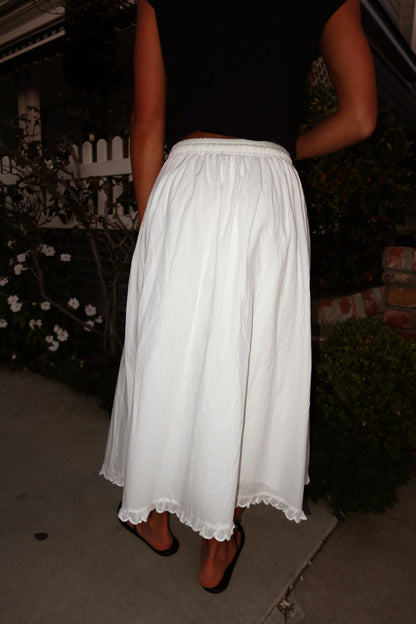 Hattie Cotton Apron Skirt in Ivory