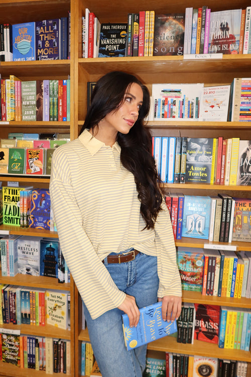Ollie Stripe Polo in Yellow