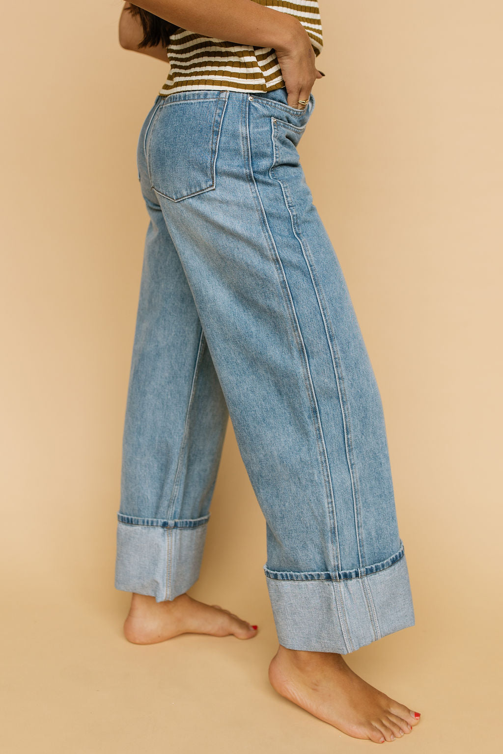 Boston Cuffed Blue Jeans