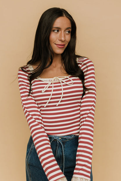 FINAL SALE - Sailor Stripe Long Sleeve in Red