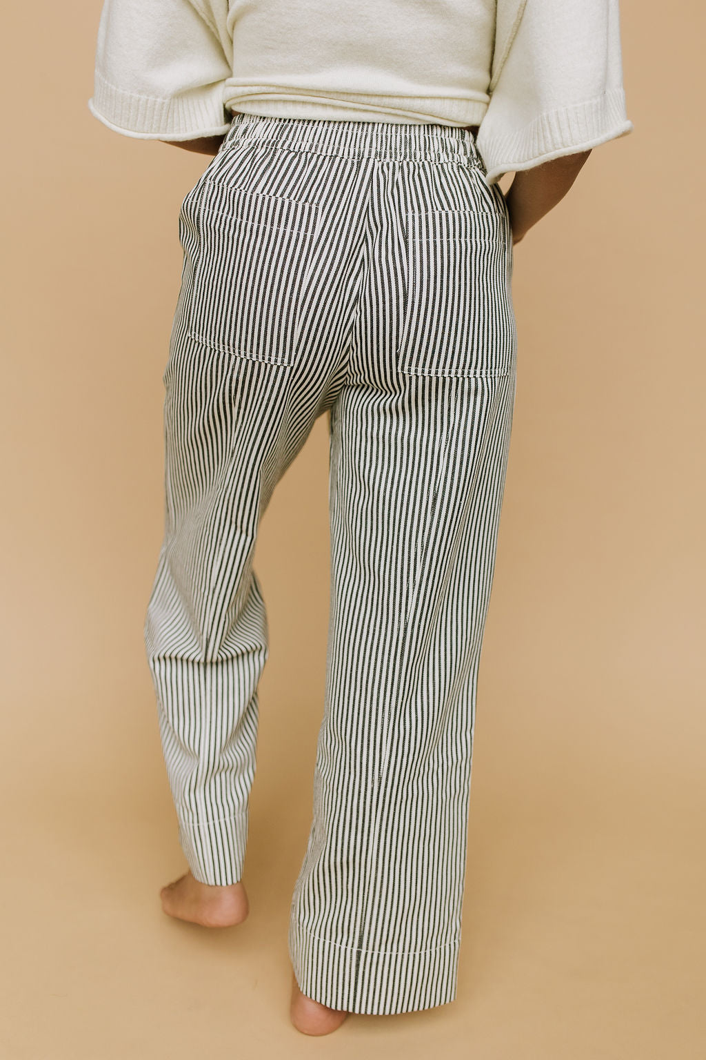 Hollis Stripe Pants in Black