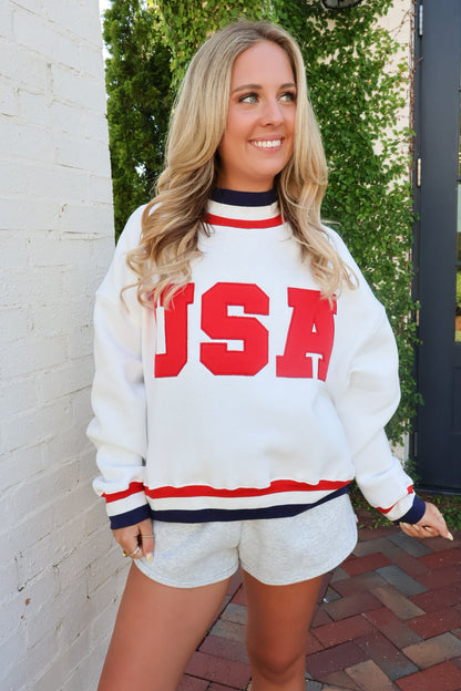 USA Varsity Mockneck Pullover