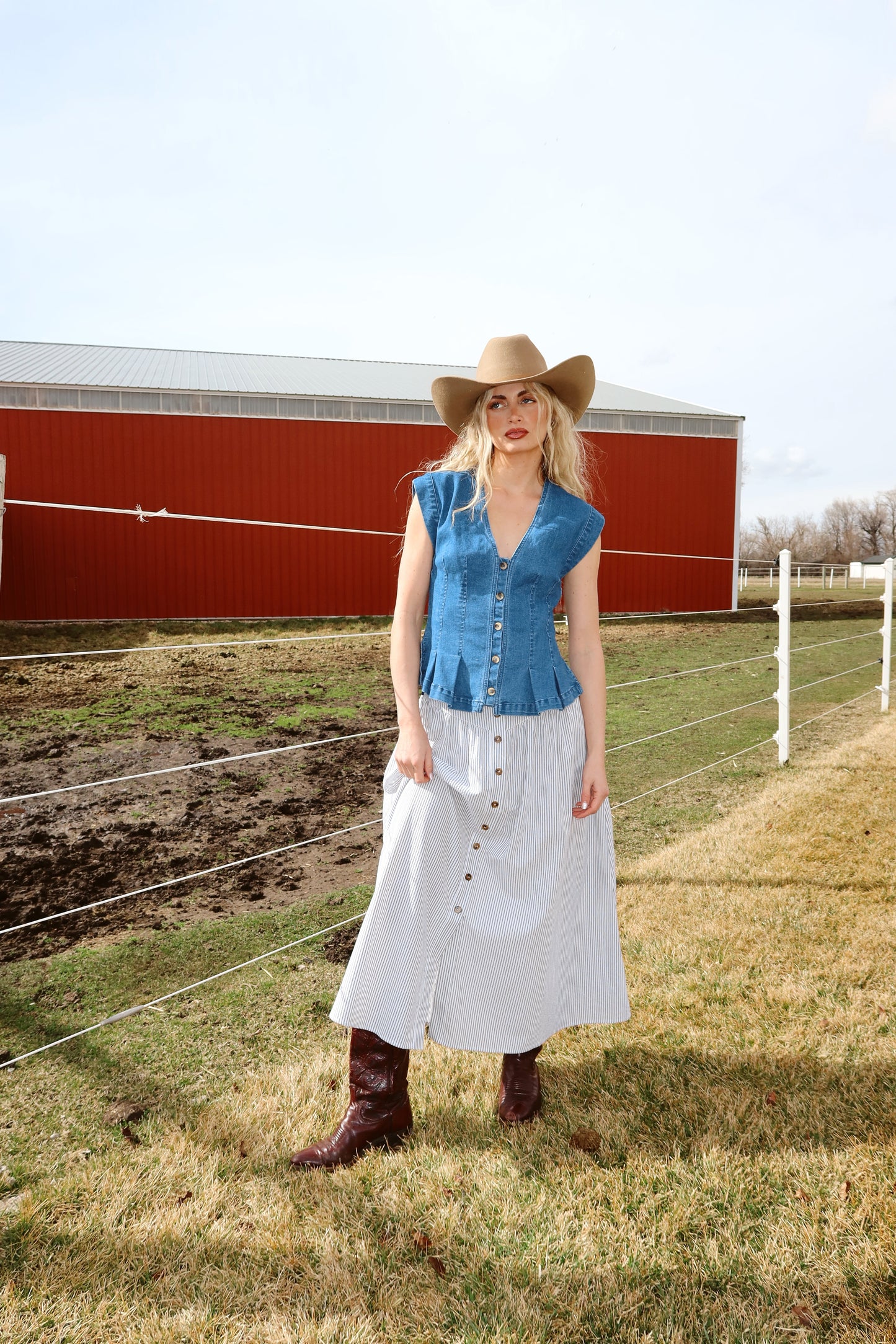 Annie Oakley Button Down Skirt
