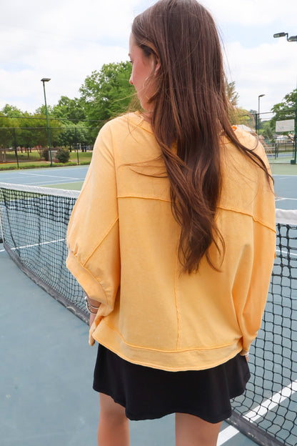 Washed Oversized Pocket Tee - Golden Yellow