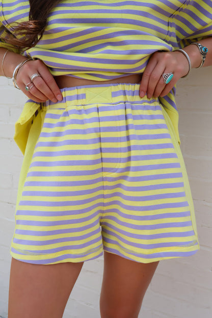 Lavender Lemon Striped Lounge Set