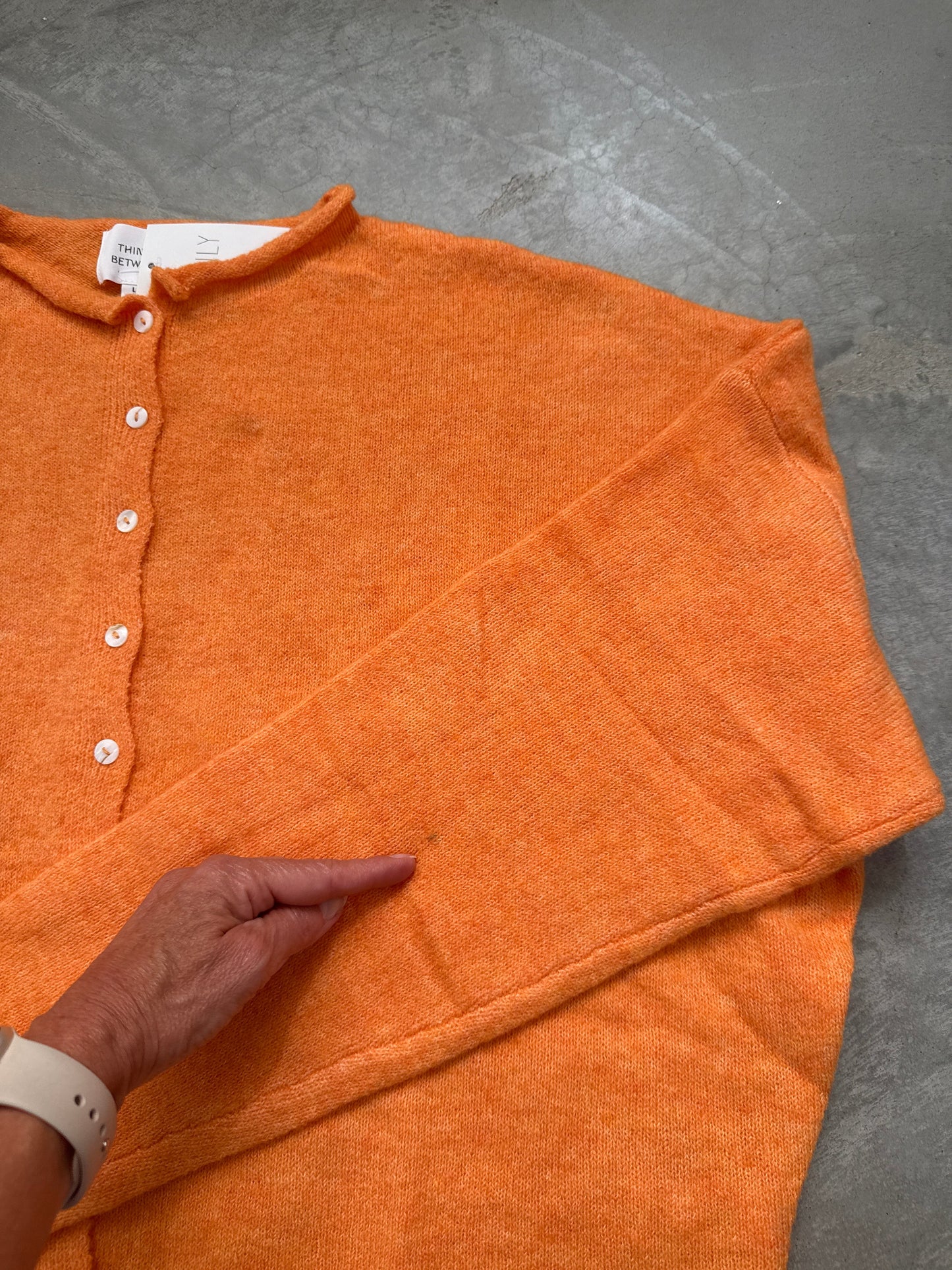 FINAL SALE - FLAWED Piper Cardigan in Orange - Large