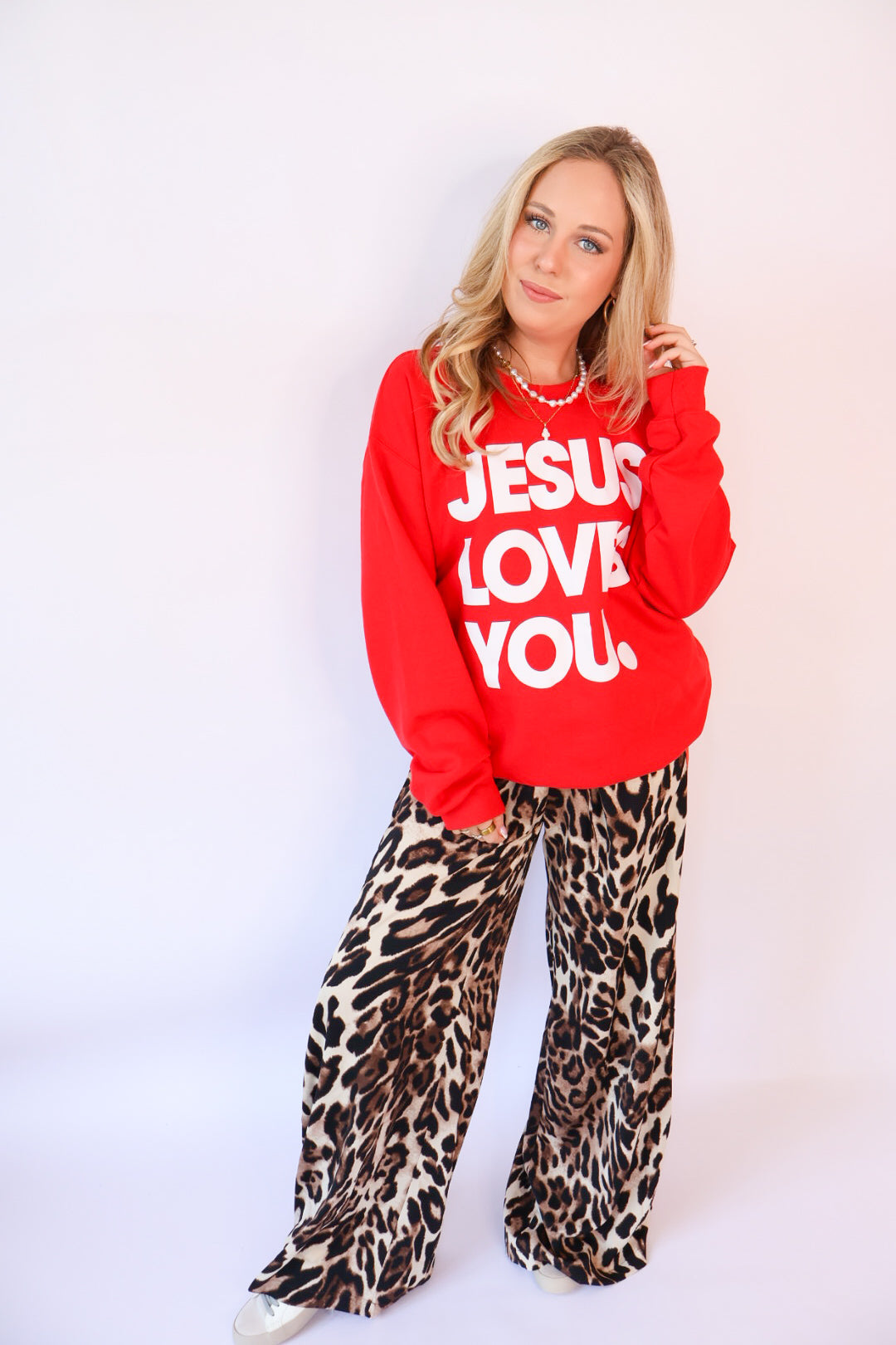 Jesus Loves You Sweatshirt - Red