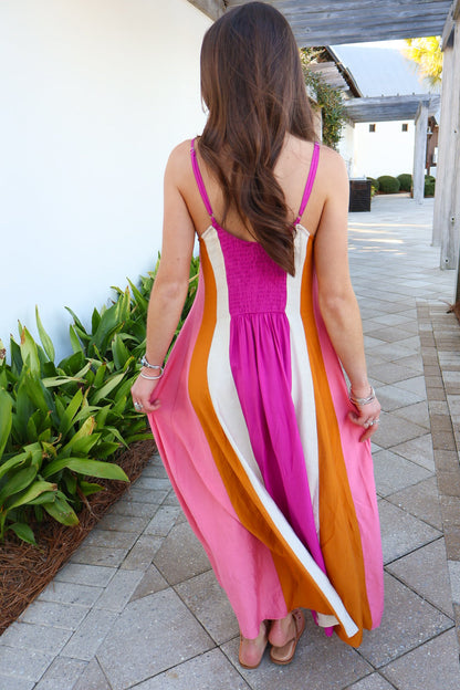 Sunset Stroll Colorblock Maxi Dress