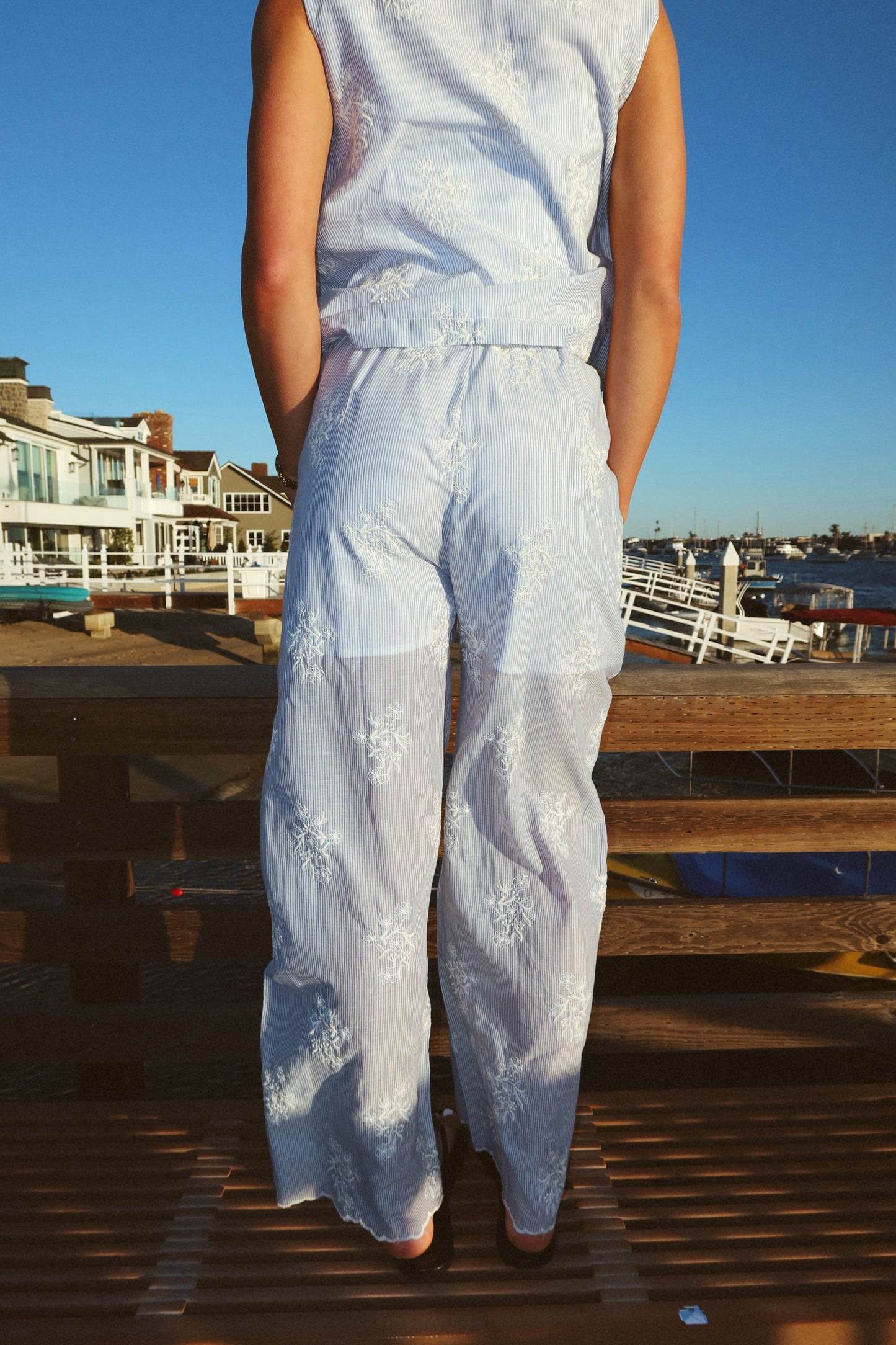 FINAL SALE - Del Mar Embroidered Pants