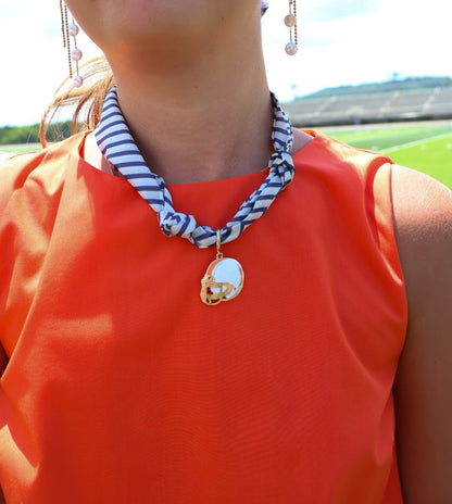 Football Helmet Charm Scarf Necklace
